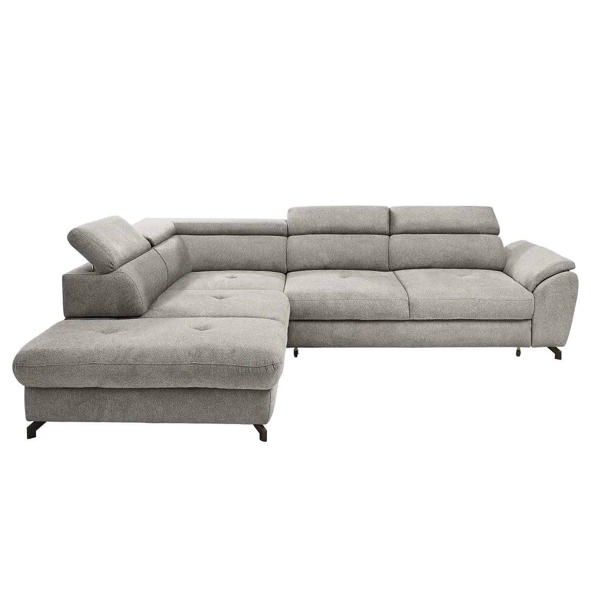 Fredriks Ecksofa mit Schlaffunktion Grau Webstoff Pria | Grau