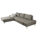 Ecksofa mit Schlaffunktion Grau Webstoff Mavie | Grau