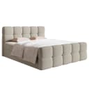 Boxspringbett 140 x 200cm Bouclé Stoff Leke Grau | Grau