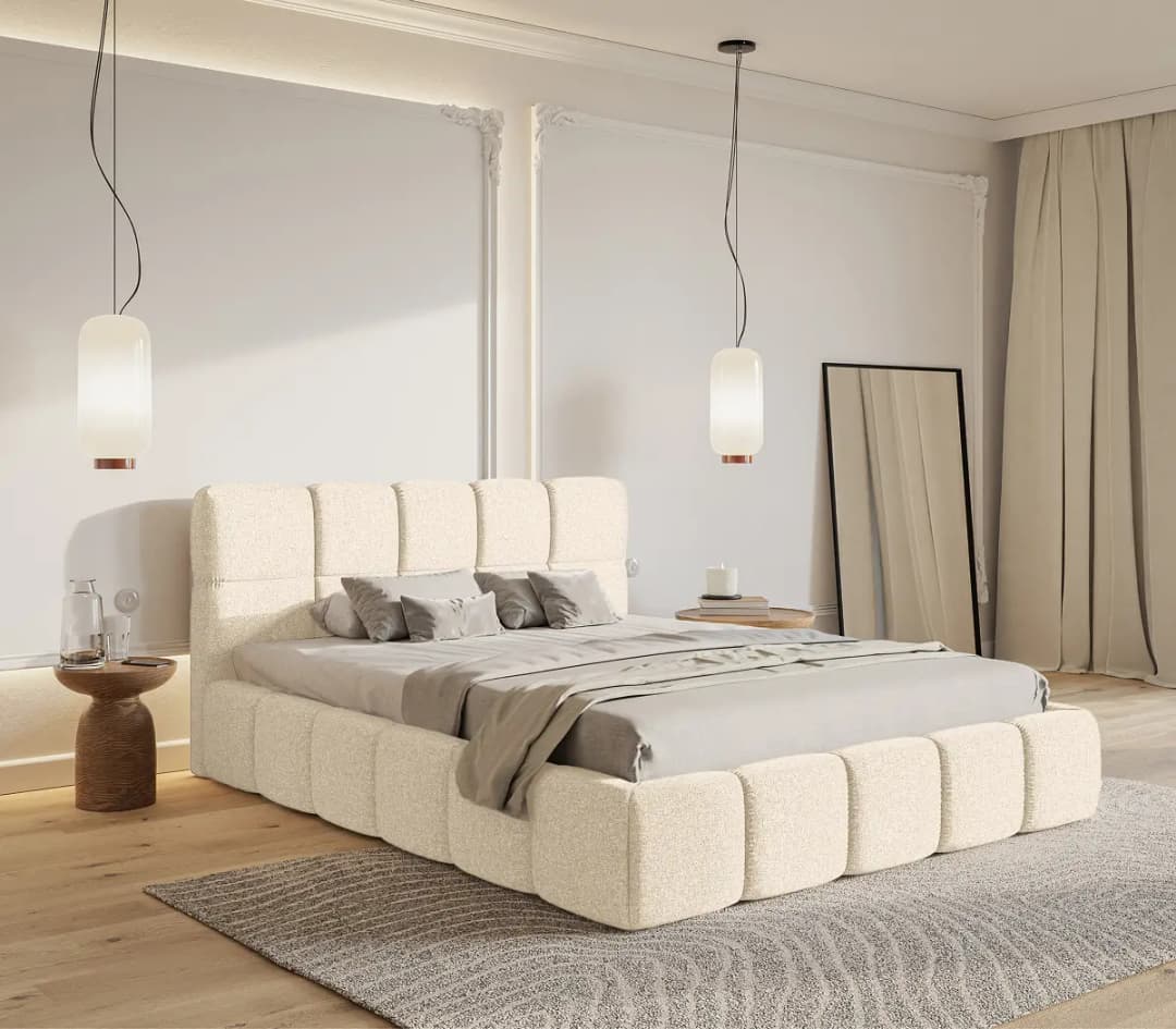 Selsey Polsterbett 180 x 200cm Flachgewebe Tora Beige | Beige