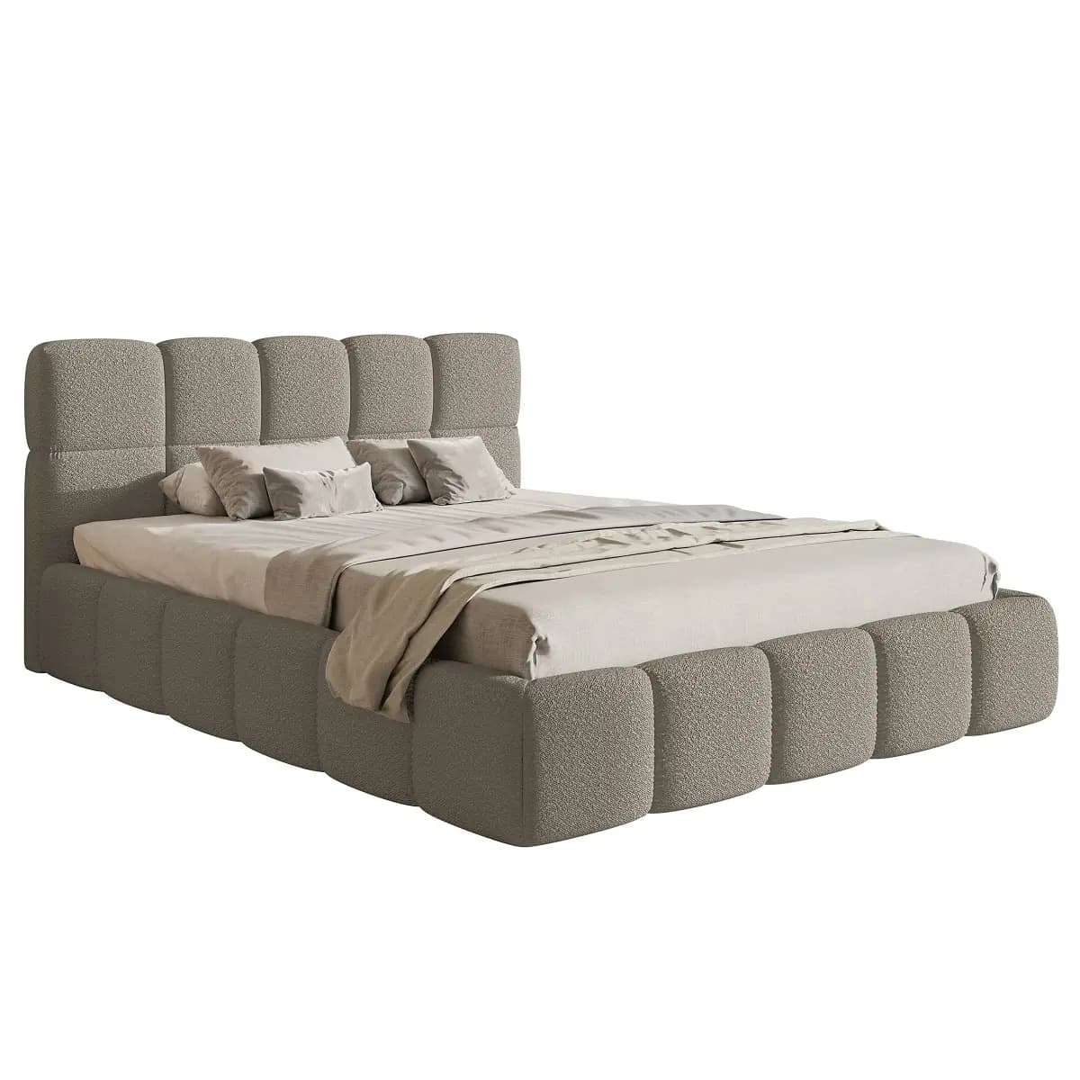 Selsey Polsterbett Leke Grau 180x200cm mit Bettkasten | Grau