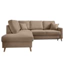 Fredriks Ecksofa mit Ottomane & Funktion Braun Webstoff Jimin | Braun