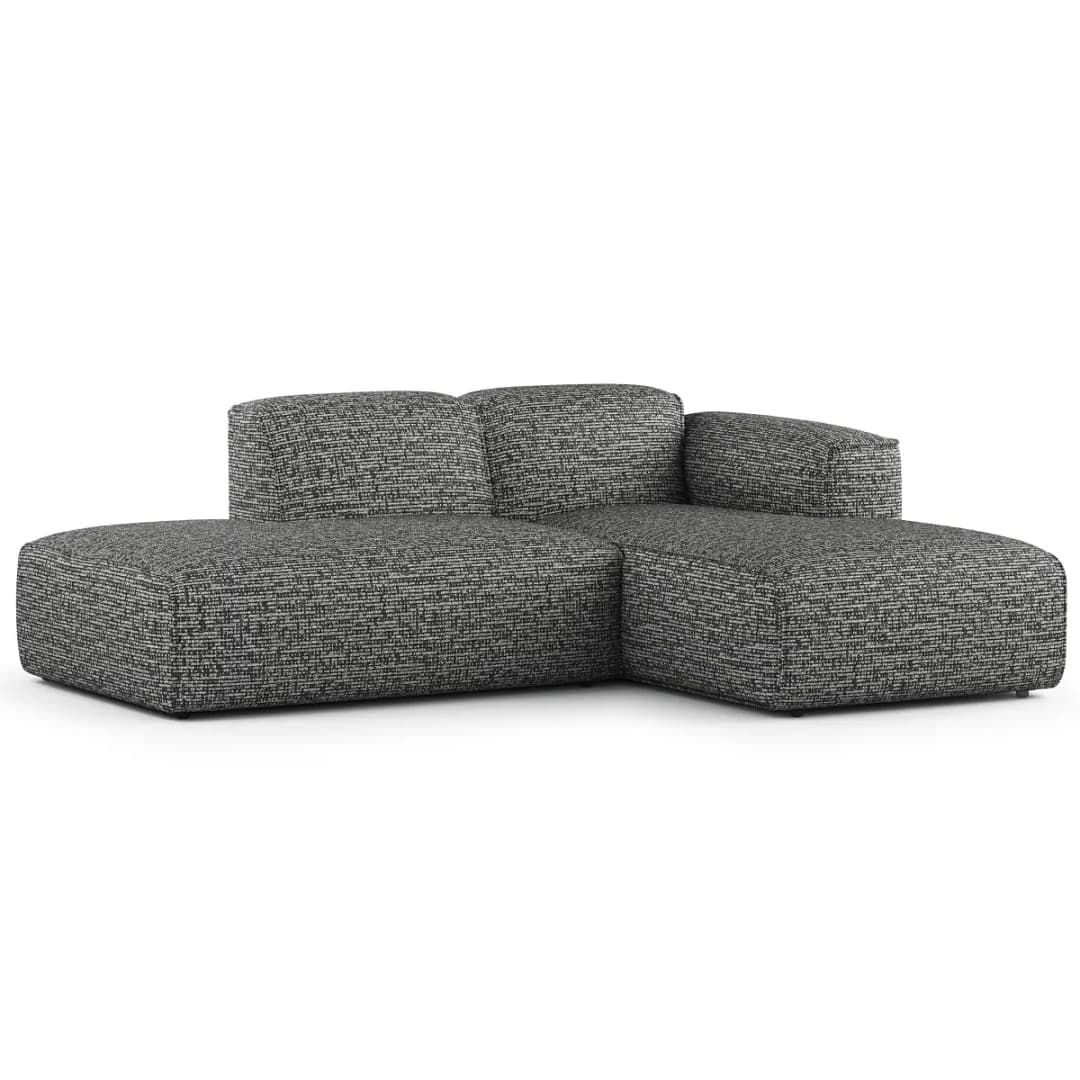 Studio Copenhagen Ecksofa mit Chaiselongue Small Grau Chenille Enne