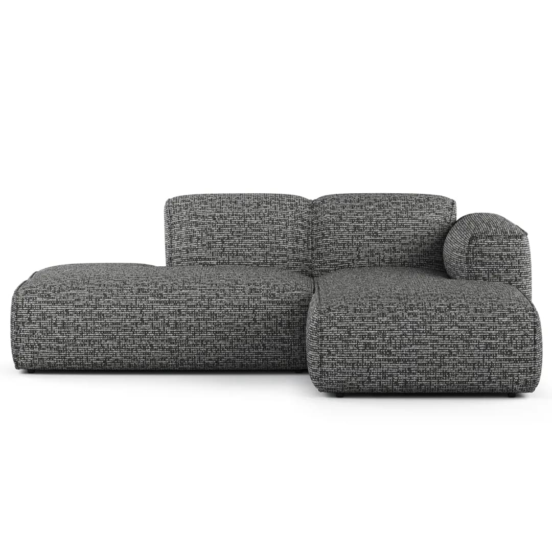 Studio Copenhagen Ecksofa mit Chaiselongue Small Grau Chenille Enne