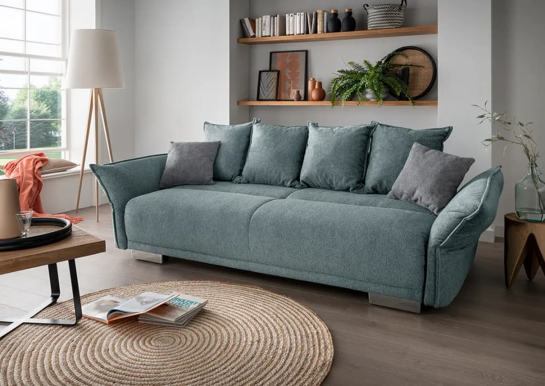 Fredriks Big-Sofa mit Schlaffunktion Venka | Grün