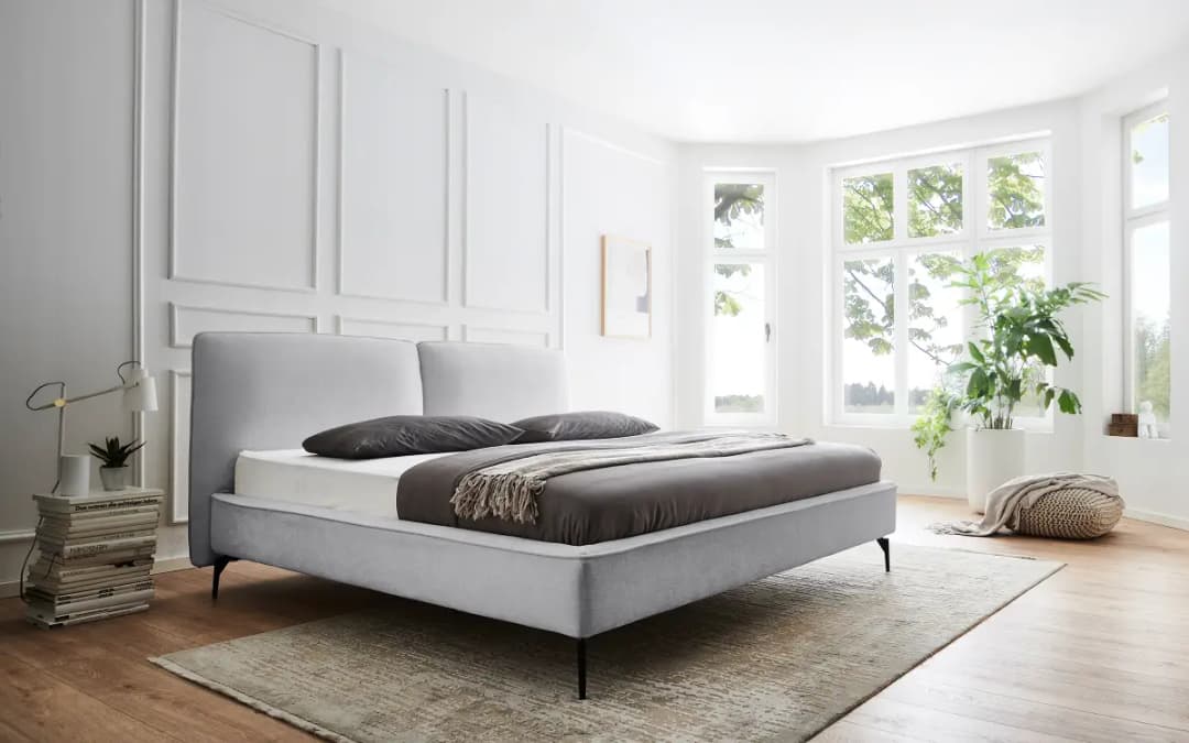 meise.möbel Polsterbett Infinity 180 x 200cm Webstoff Libra Silber