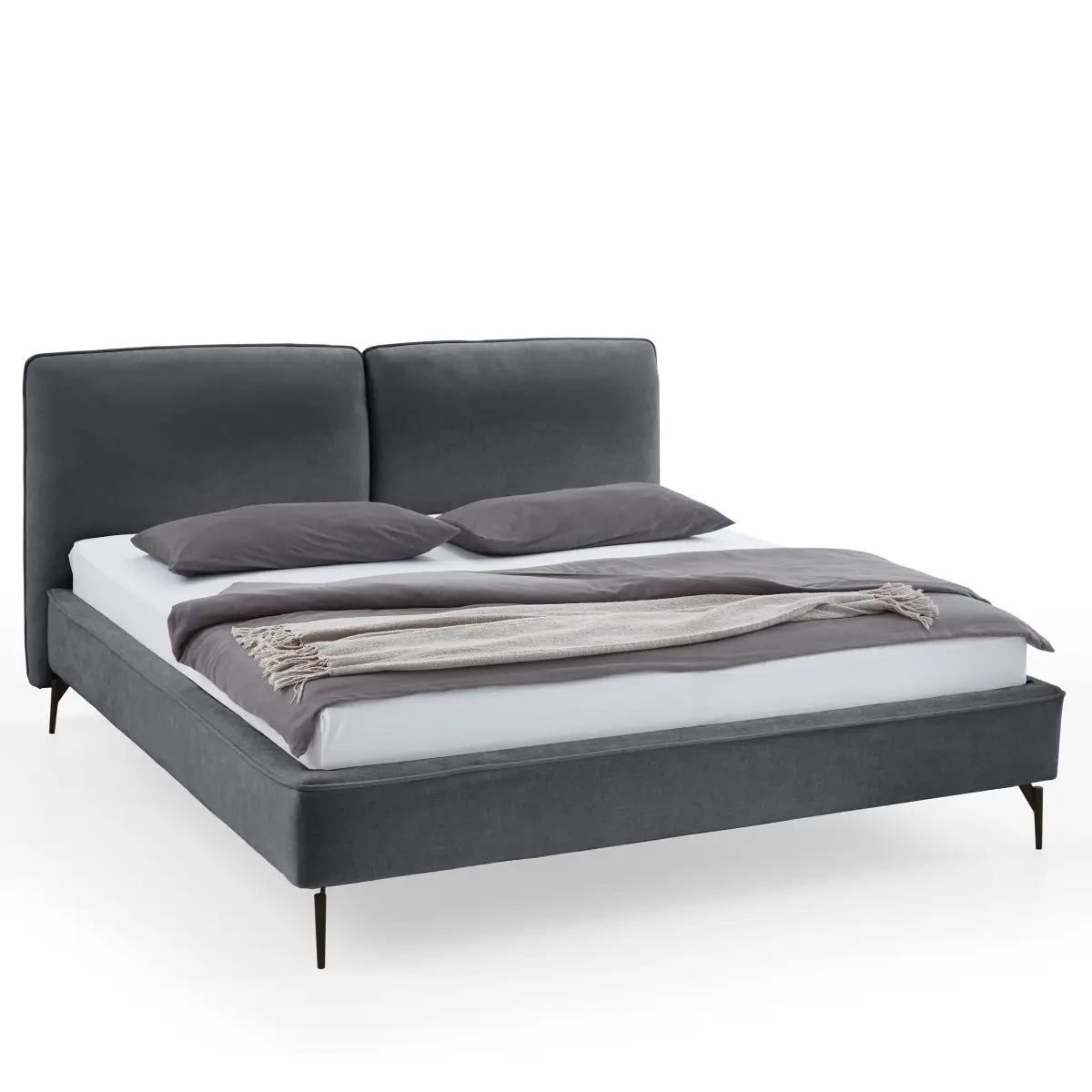 Polsterbett Infinity 180 x 200cm Webstoff Libra Grau | Grau