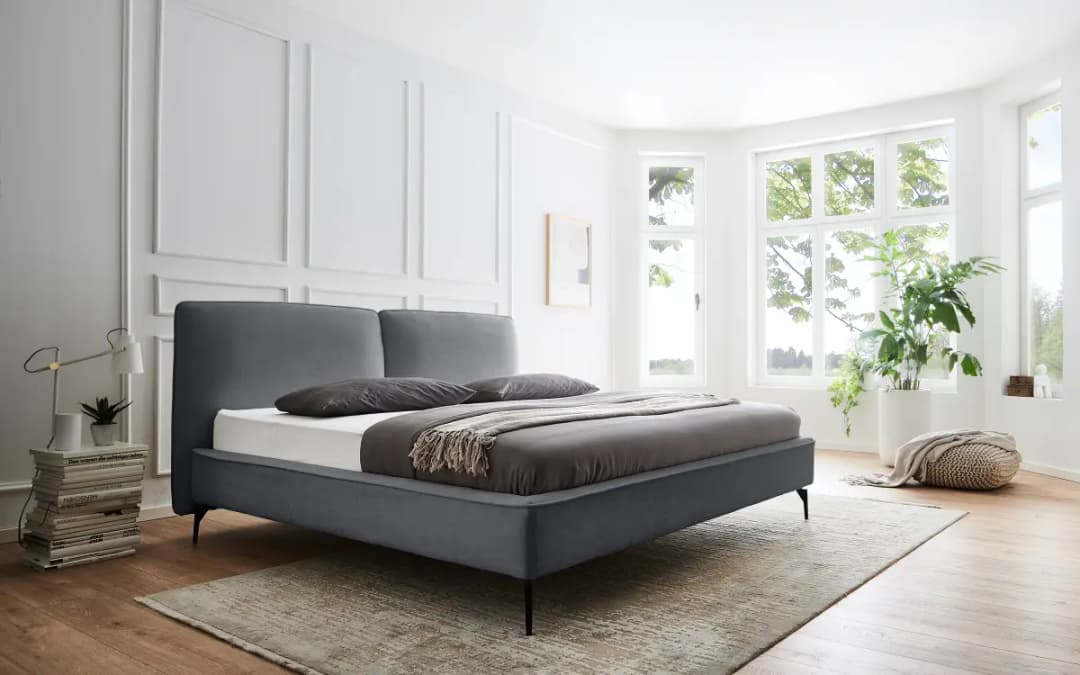 Polsterbett Infinity 180 x 200cm Webstoff Libra Grau | Grau