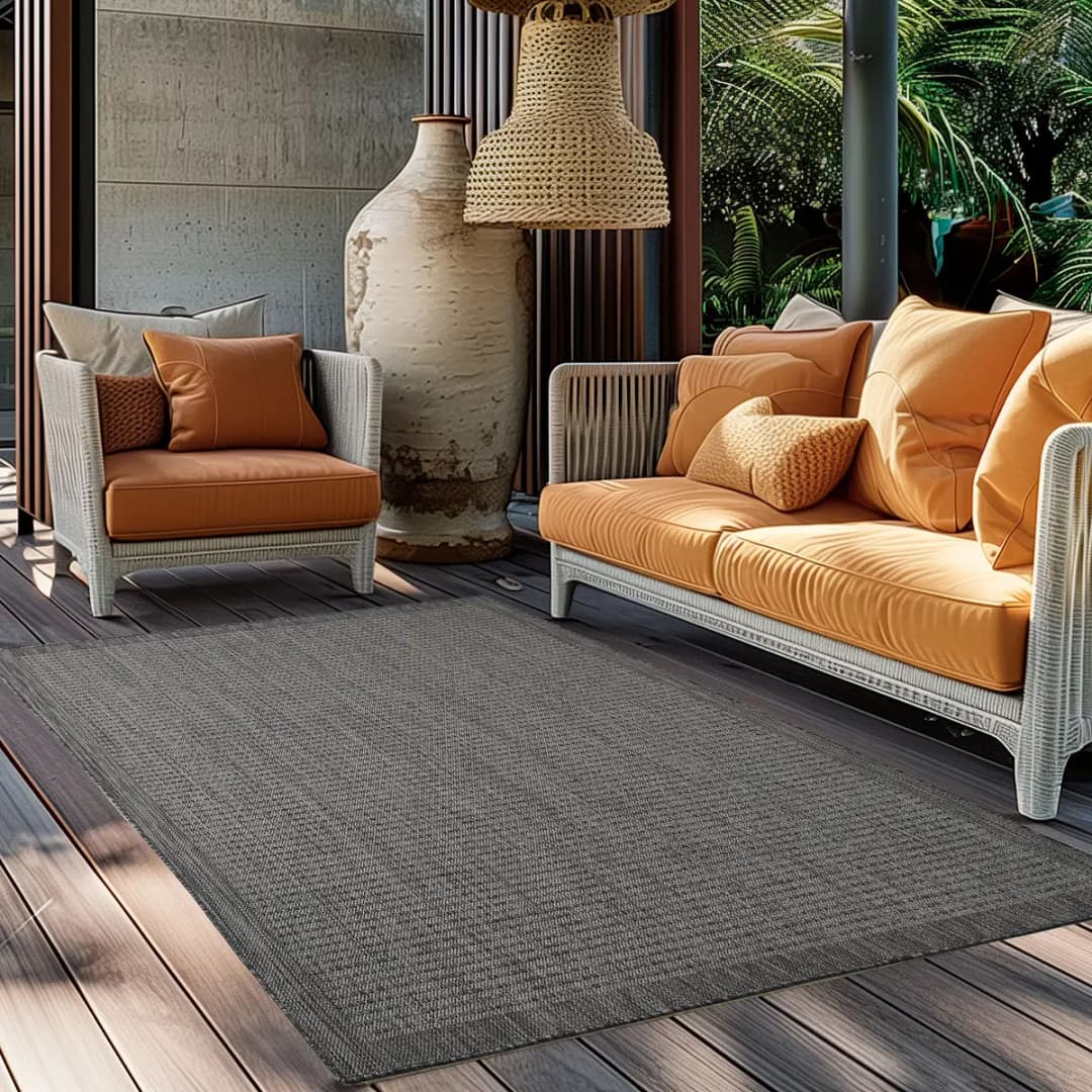 Outdoorteppich Giza 1410 | Schwarz