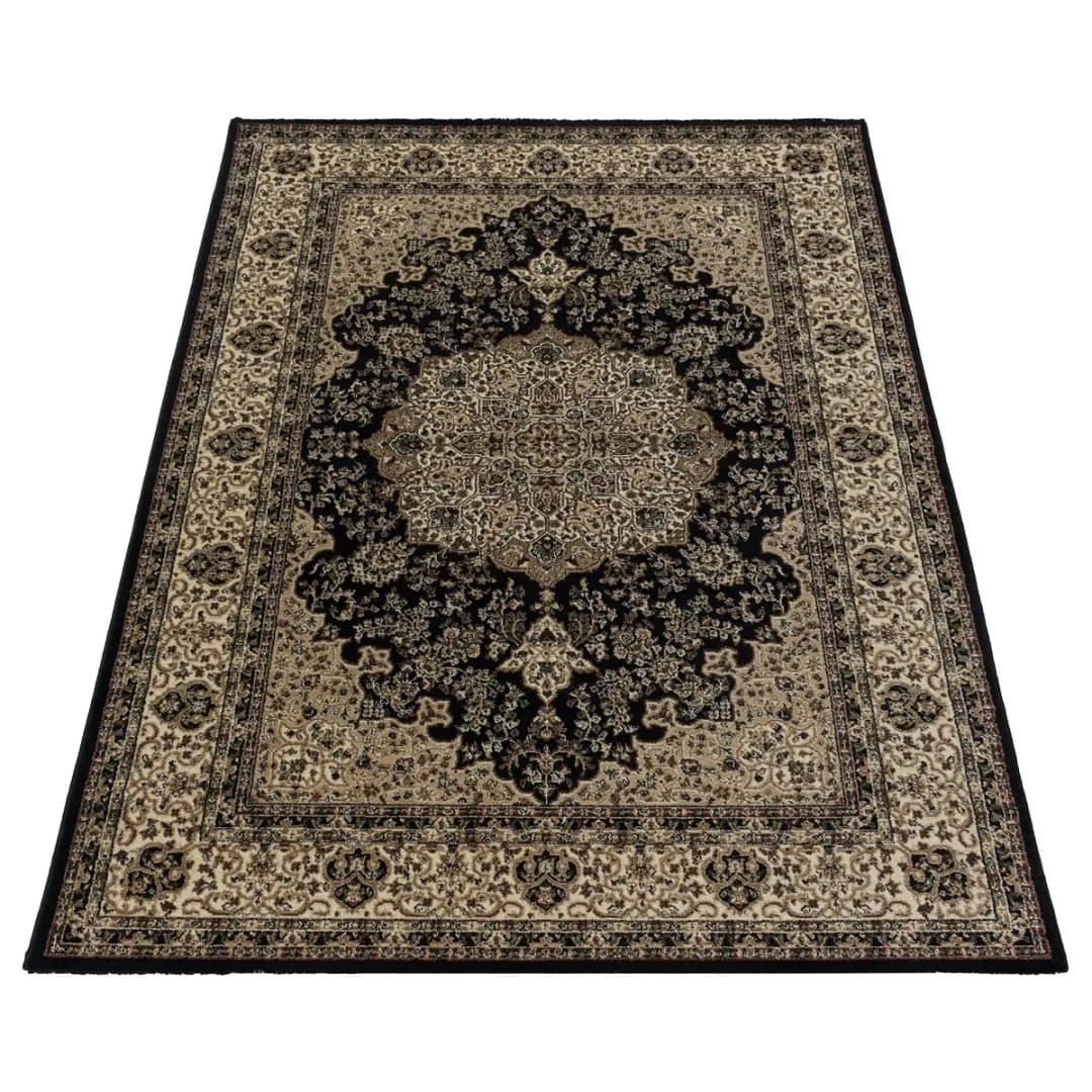 Kurzflorteppich Kashmir 2608 | Schwarz