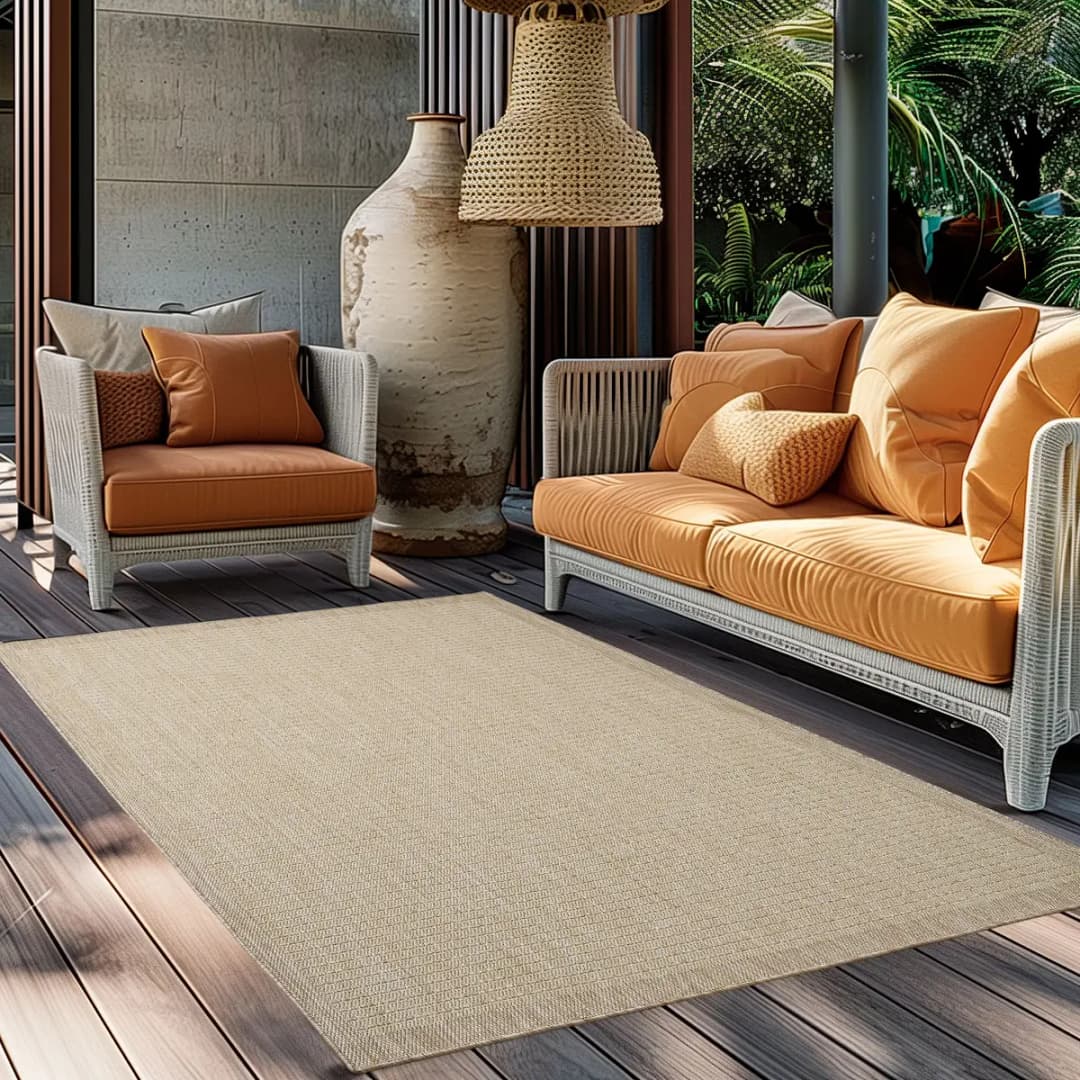 Outdoorteppich Giza 1410 Beige/Beige Polyester 80 x 150cm