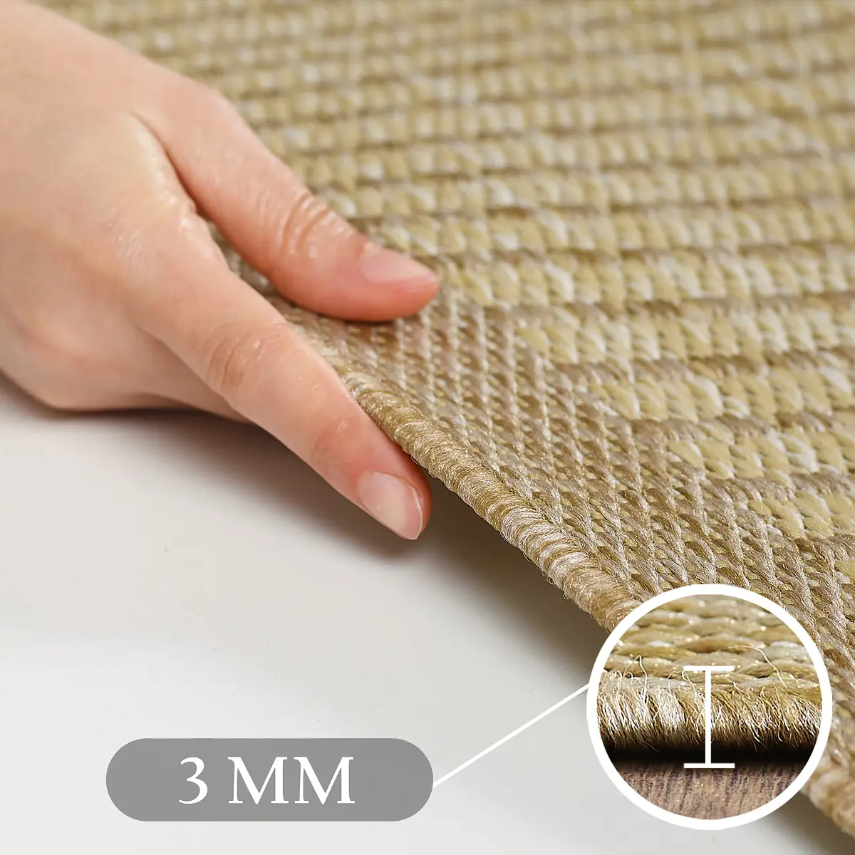 Outdoorteppich Giza 1410 Beige/Beige Polyester 80 x 150cm