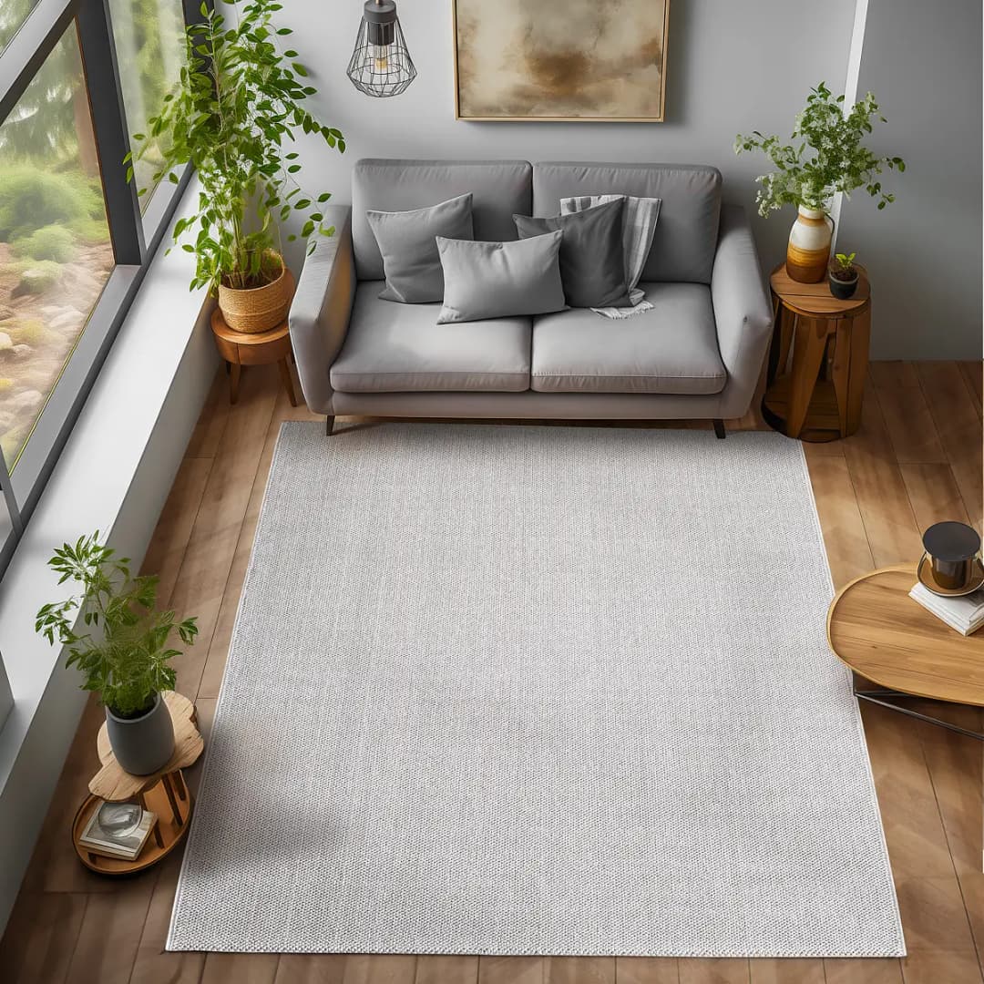 Kurzflorteppich Loom 4300 Silber/Silber 120 x 170cm Polyester