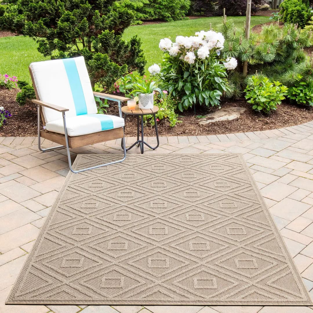 Outdoorteppich Patara 4956 Beige Polyester | Beige