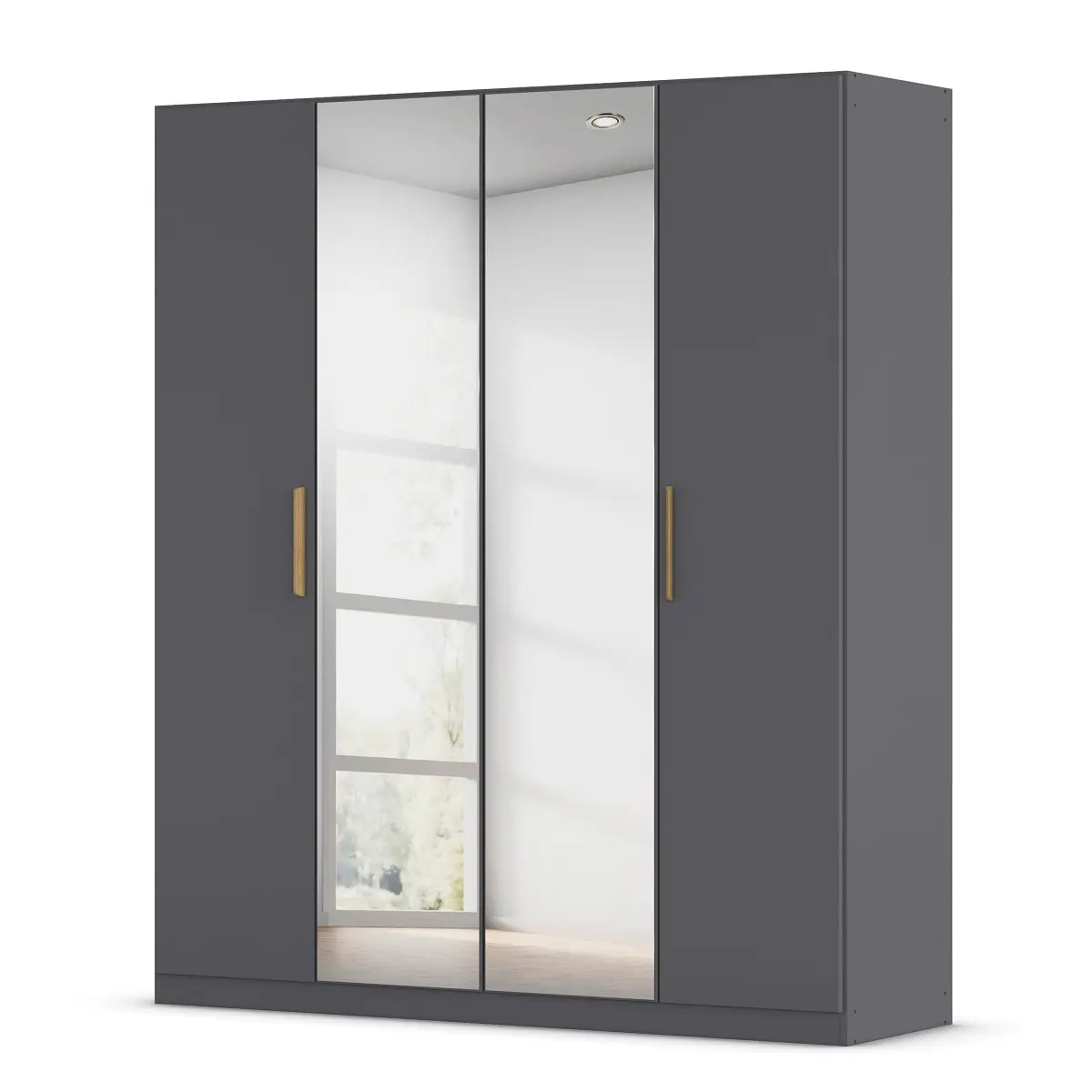 rauch Orange Drehtürenschrank Skandi 181cm Grau/Graumetallic mit