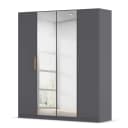 rauch Orange Drehtürenschrank Skandi 181cm Grau/Graumetallic mit