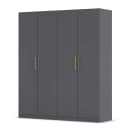 rauch Orange Drehtürenschrank Skandi 181cm Grau/Graumetallic | Grau