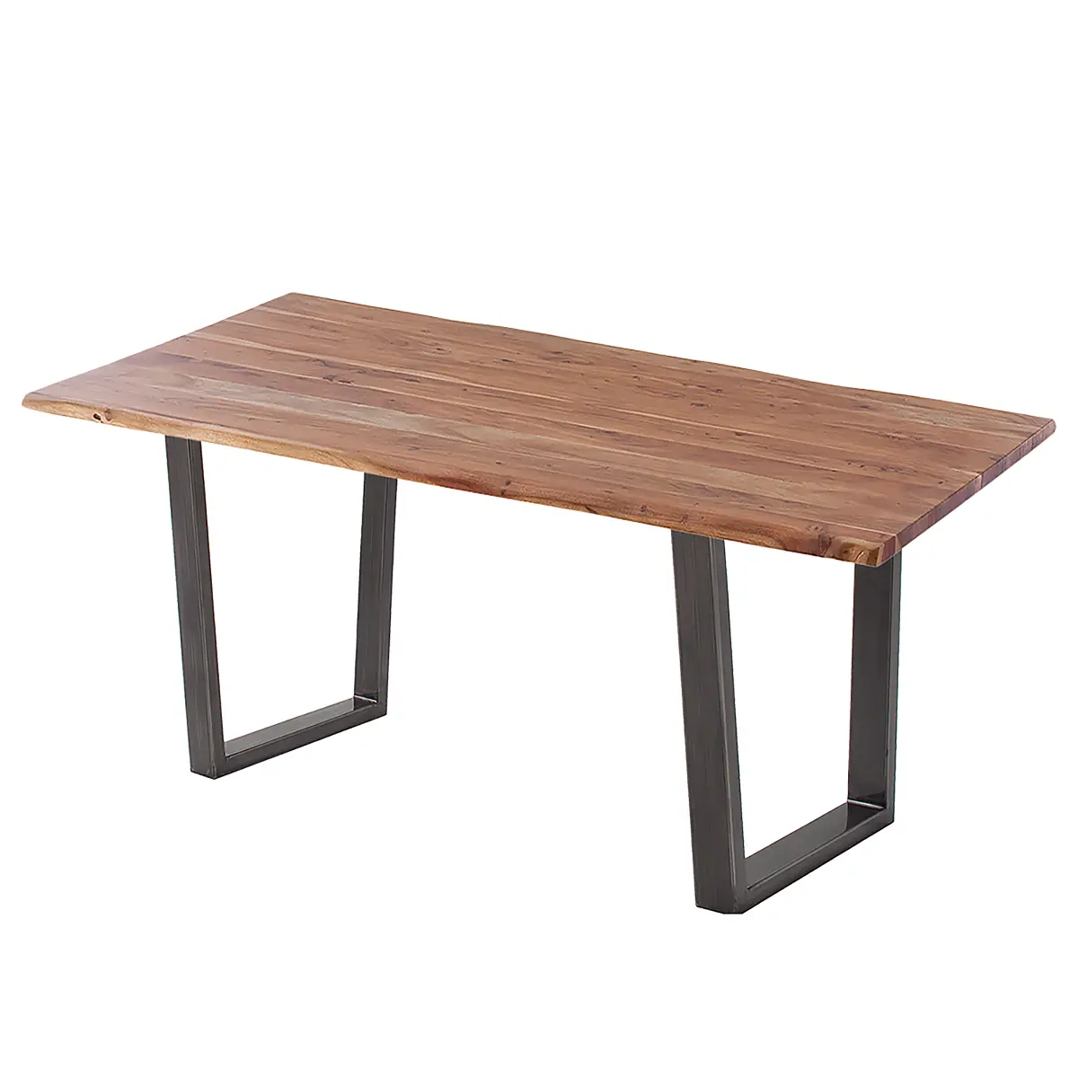 Massiver Baumkanten-Schreibtisch 120cm Braun/Akazie Braun | Braun