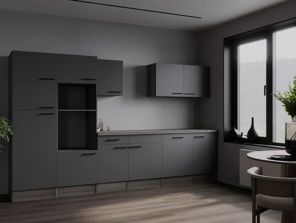Küchenzeile Oliver 340 cm | Grau
