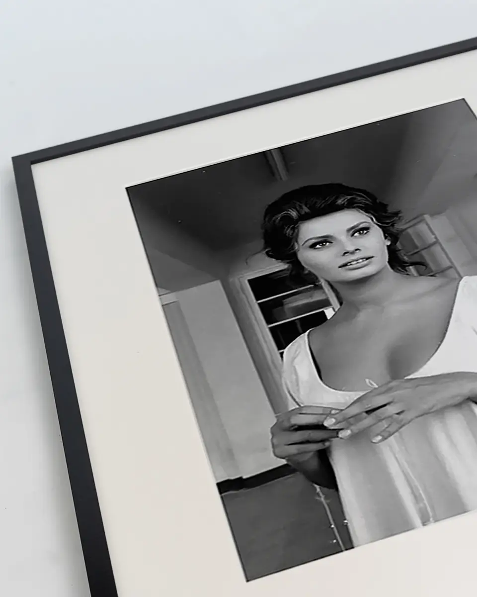 Bild Sophia Loren in White Dress | Schwarz