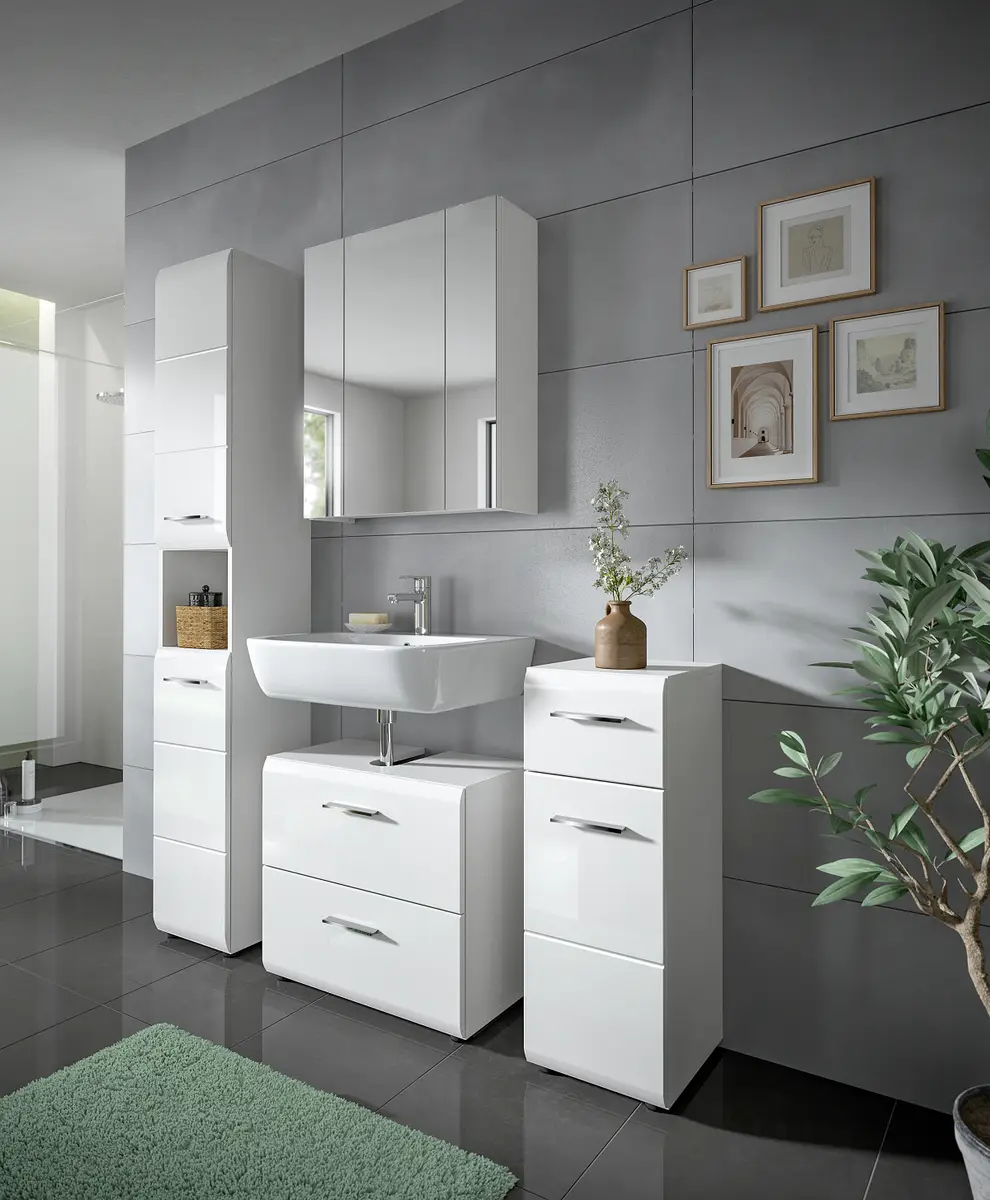 Hochschrank Amethian | Weiß