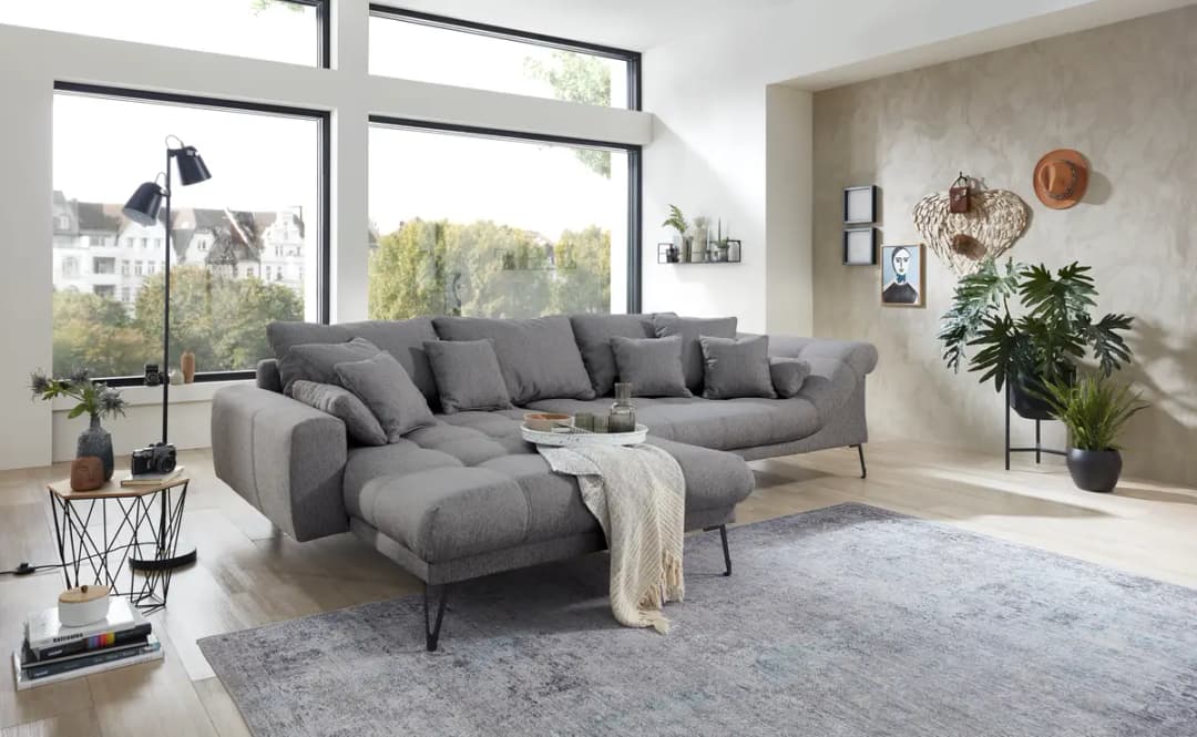 Fredriks Ecksofa mit Longchair Klasine | Grau
