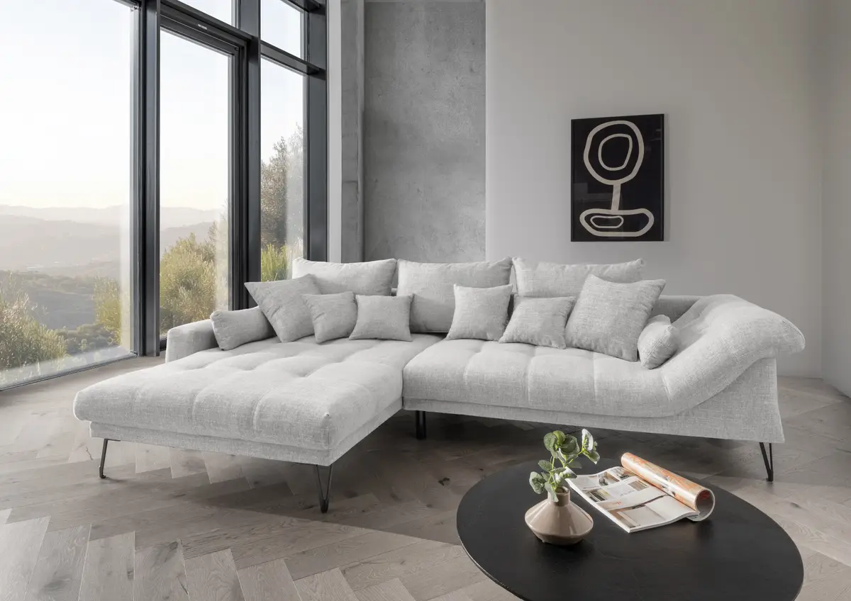 Fredriks Klasine Ecksofa mit Longchair | Weiß