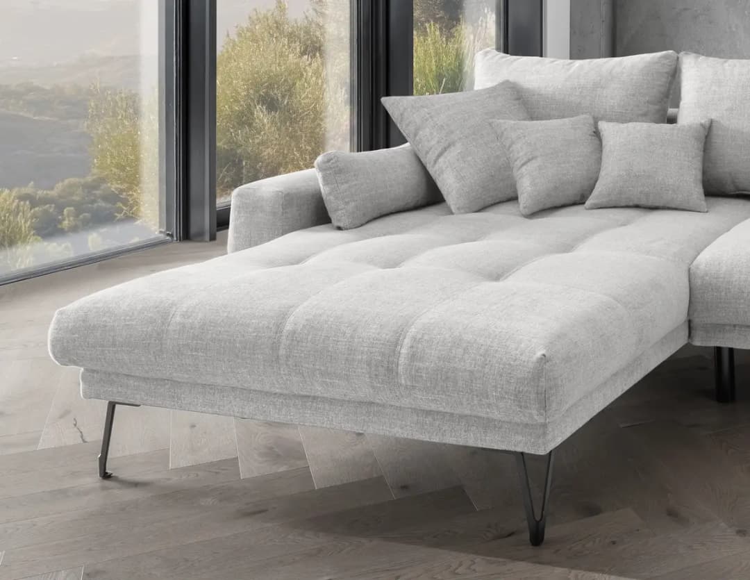 Fredriks Klasine Ecksofa mit Longchair | Weiß