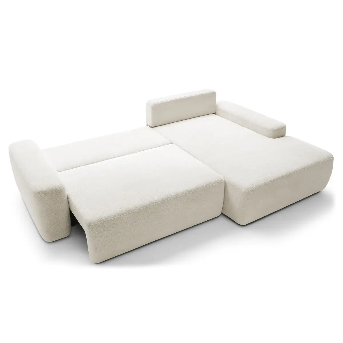 Ecksofa mit Schlaffunktion Weiß Chenille Raica | Weiß