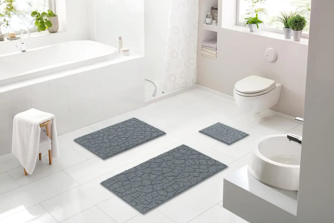Badematte Terazzo 40 x 50cm Schwarz/Anthrazit | Schwarz