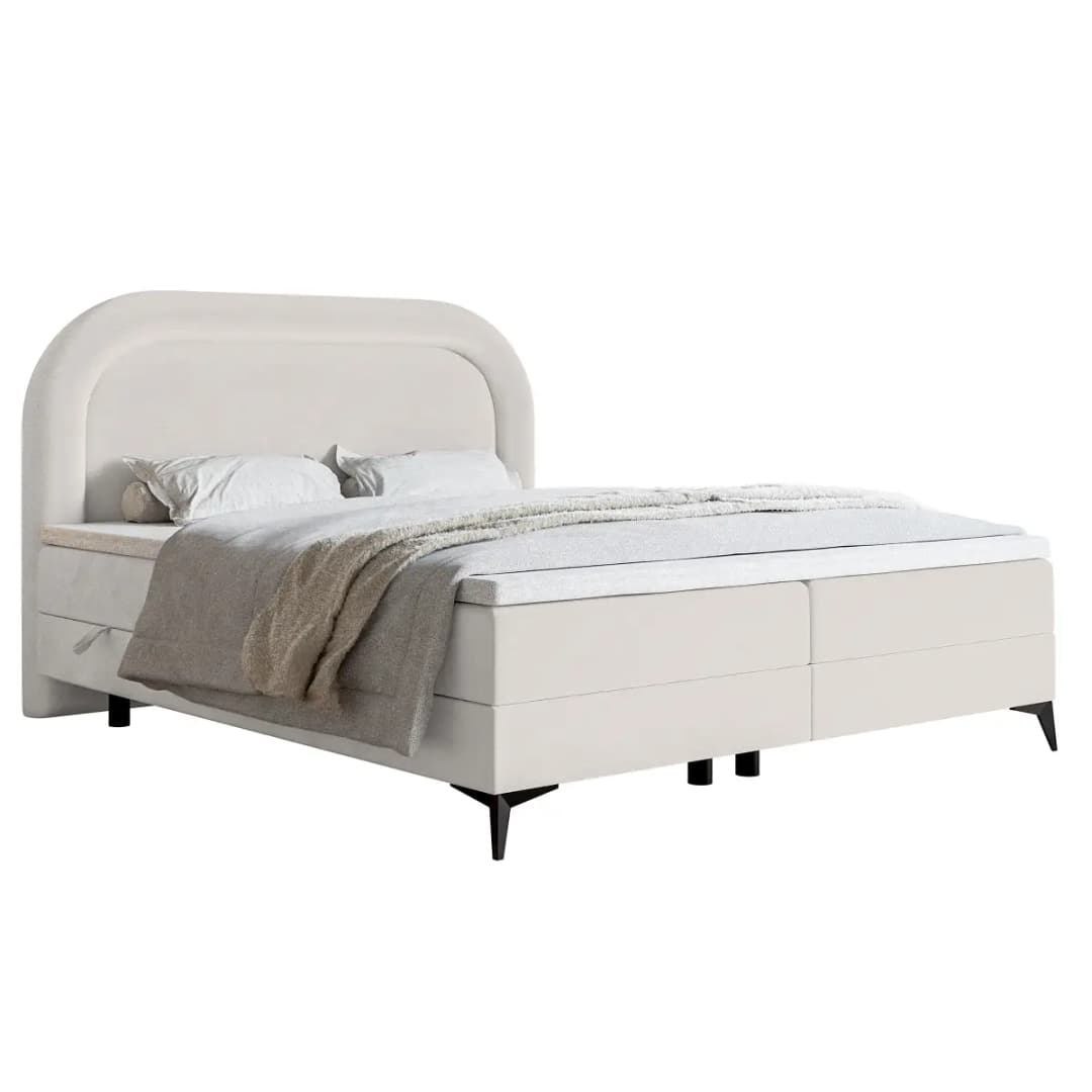 Boxspringbett Loreo 140 x 200cm Samt Velina Grau | Grau