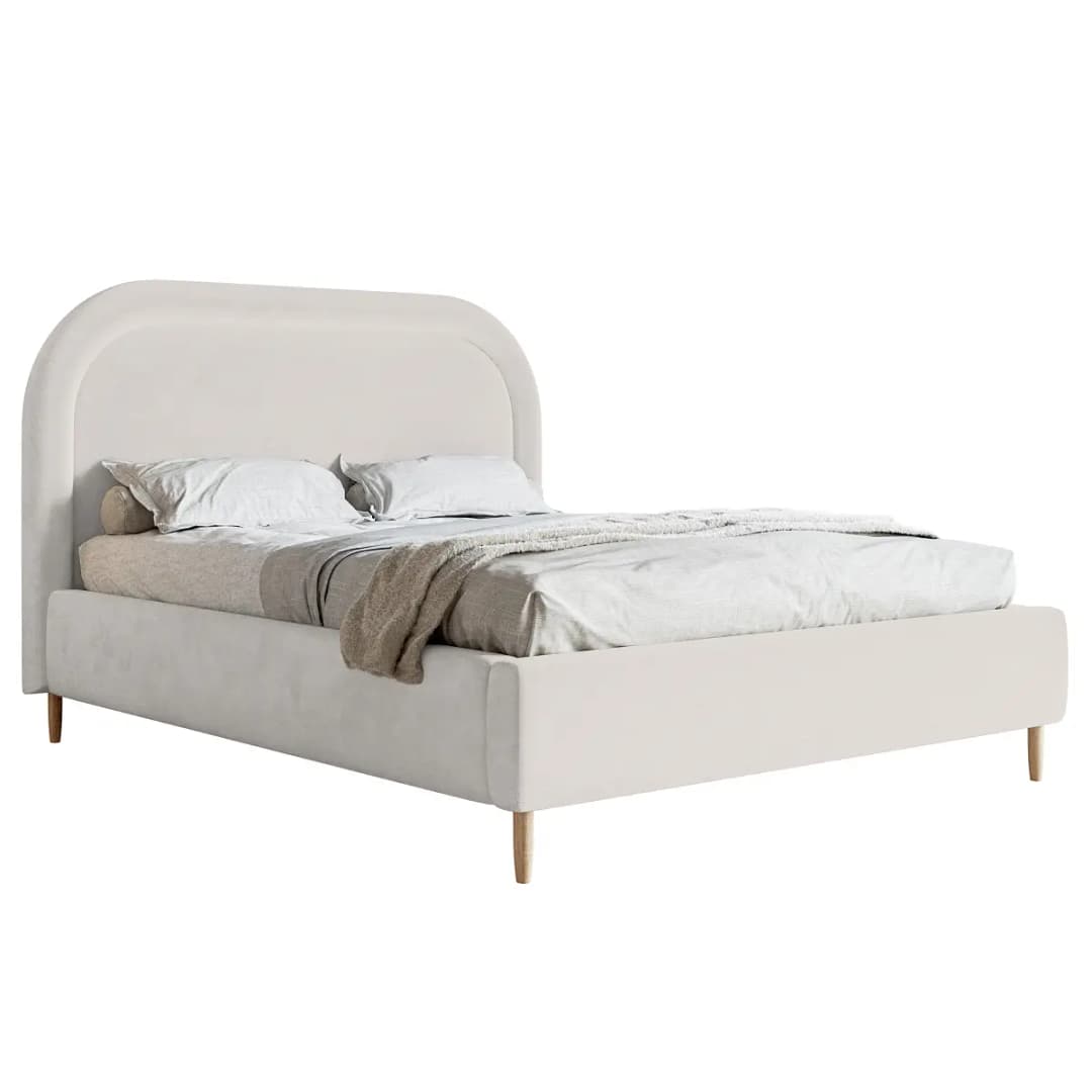 Polsterbett Loreo 180 x 200cm Samt Velina Grau | Grau
