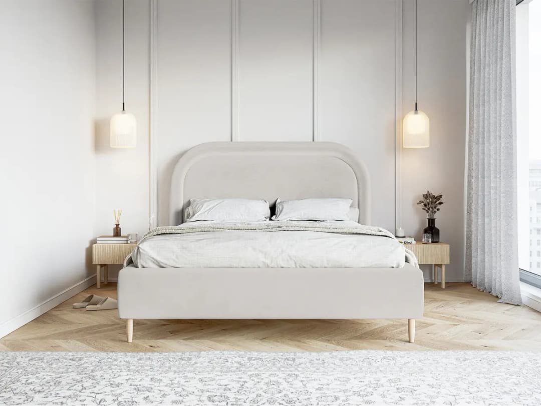 Polsterbett Loreo 180 x 200cm Samt Velina Grau | Grau