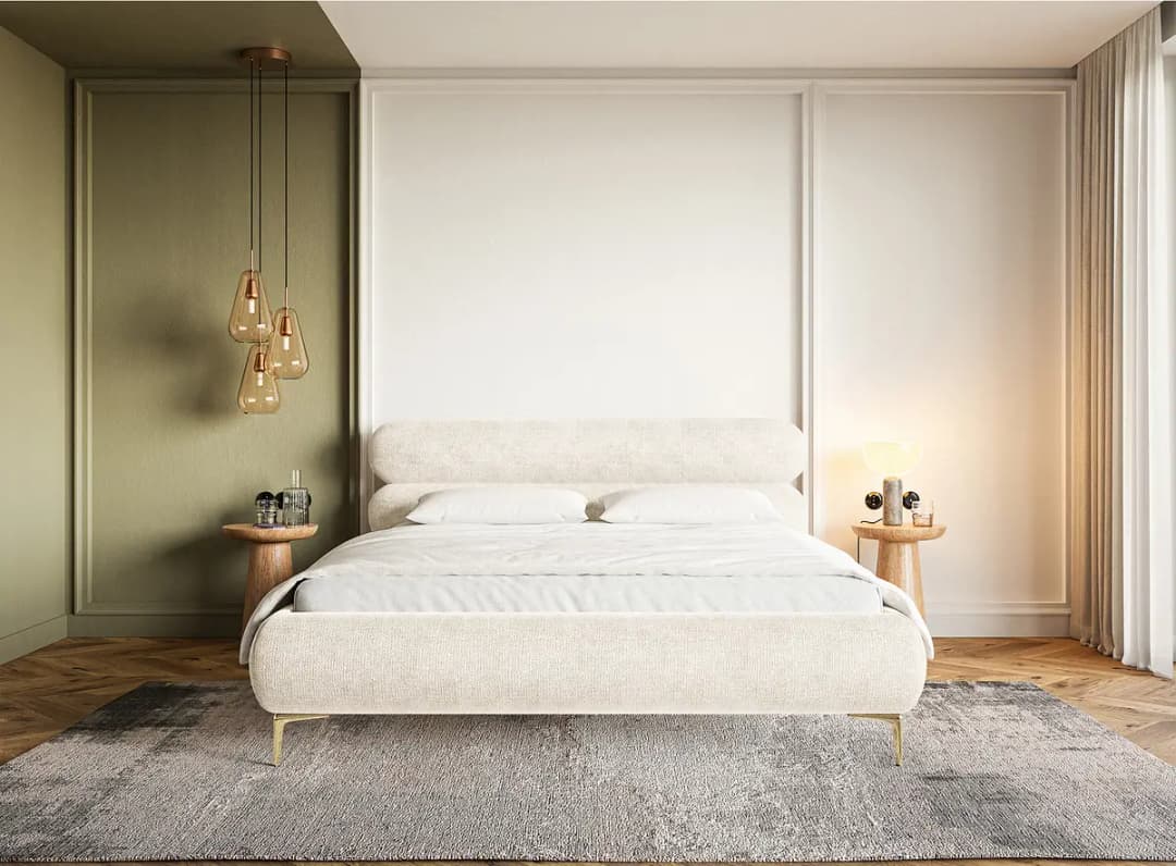 Polsterbett Roule mit Bettkasten | Beige