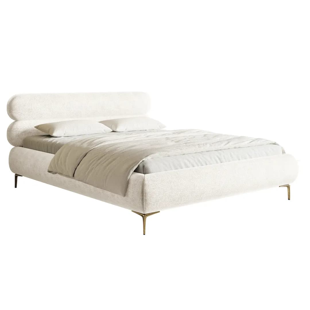 Selsey Polsterbett Roule 160 x 200cm Chenille Pelagia Weiß Gold | Weiß