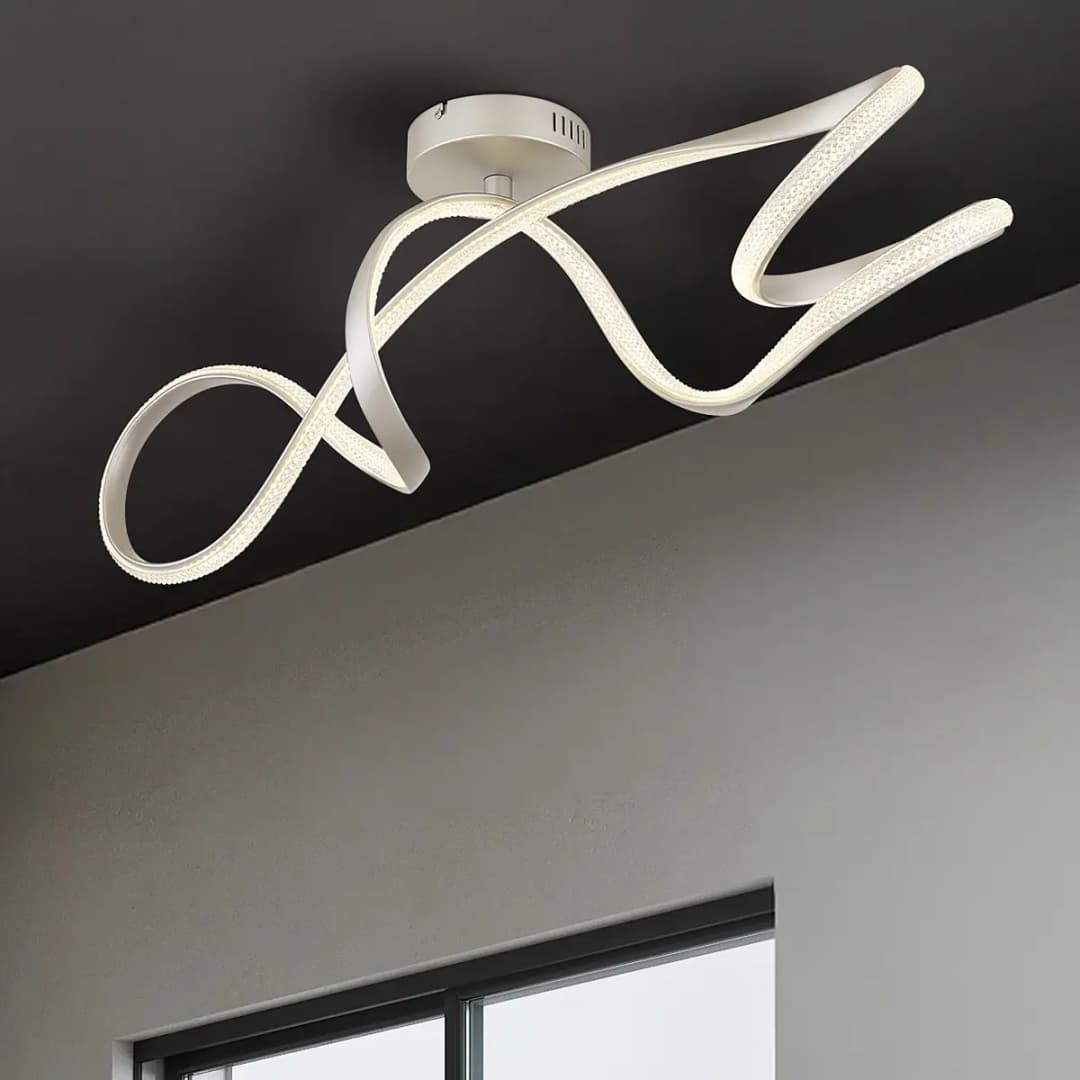 LED-Deckenleuchte Swirl | Silber