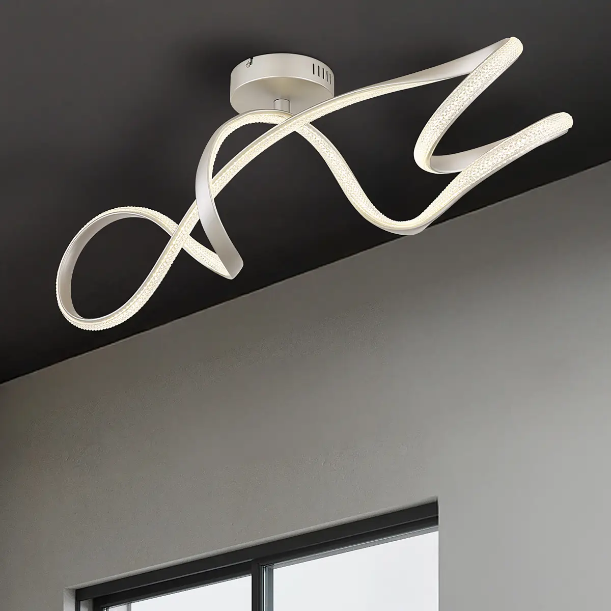 LED-Deckenleuchte Swirl | Silber
