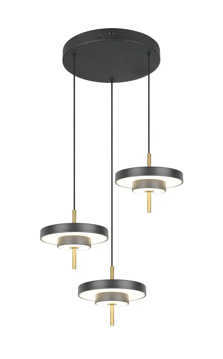 Trio LED-Pendelleuchte Keaton | Schwarz