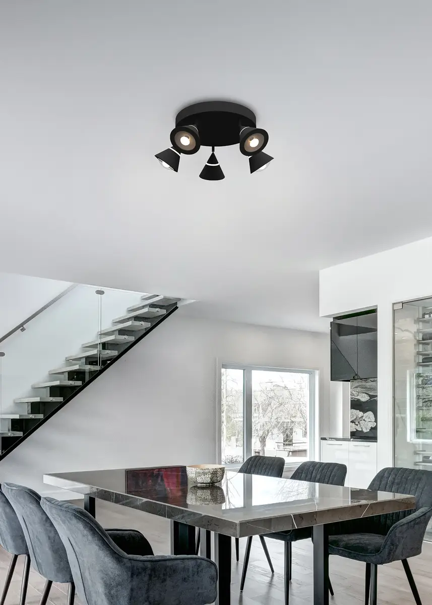 LED-Deckenleuchte Romeo | Schwarz