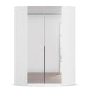 Eckschrank Alabama Typ A 229cm Weiß/Alpinweiß Grau mit Spiegeltür/-en