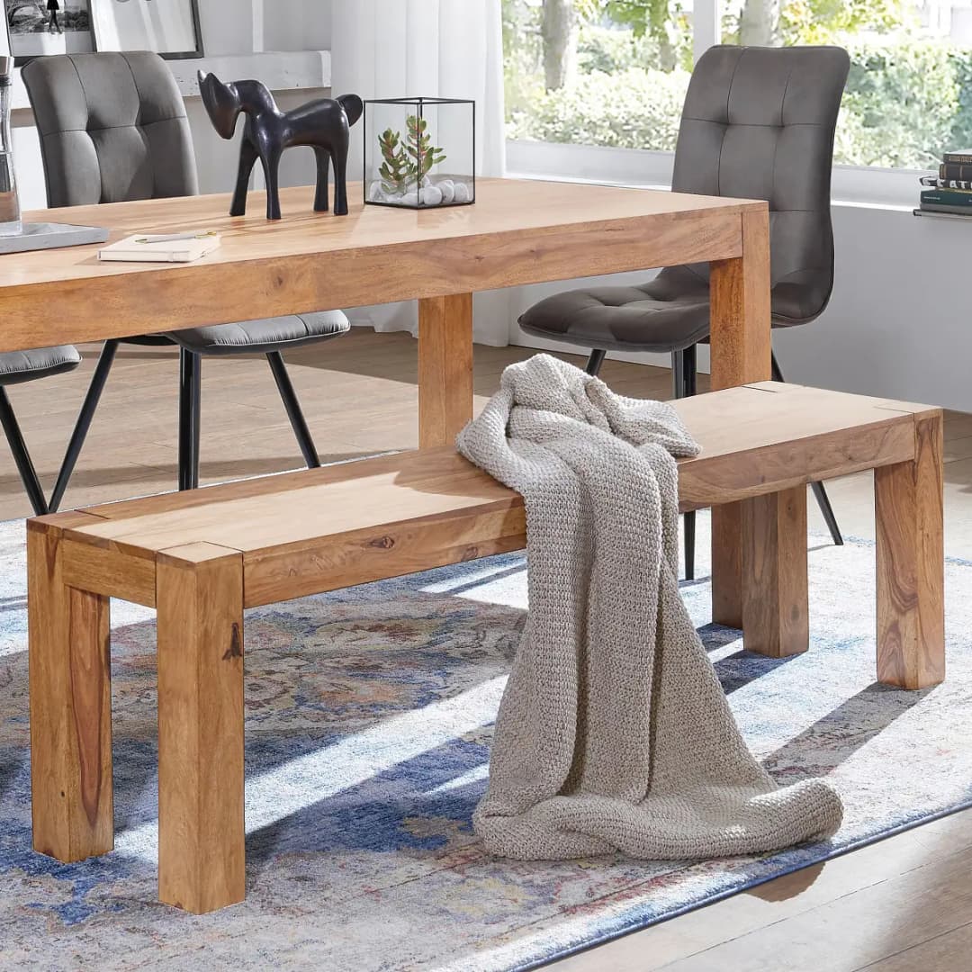 Massive Sitzbank Bozbay 140cm Braun/Akazie | Braun