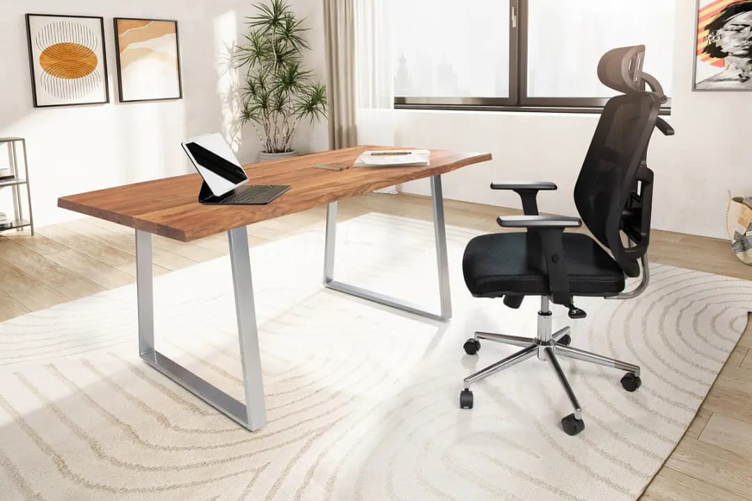 Massiver Schreibtisch Rebaya | Braun