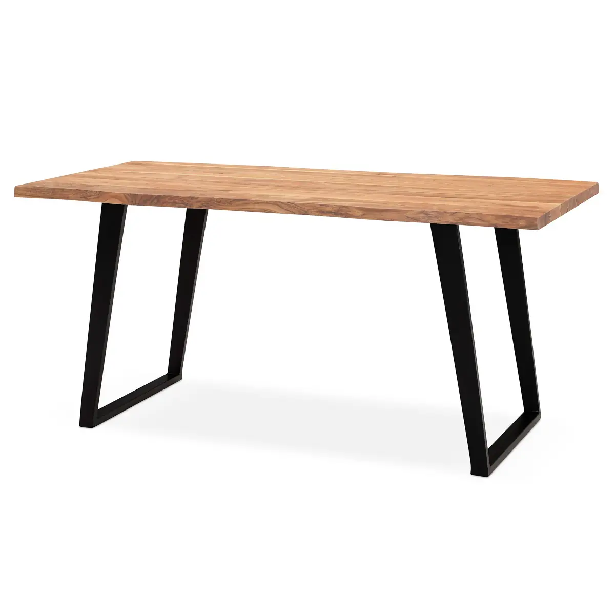 Naturoo Massiver Schreibtisch Rebaya 120 x 60cm Braun U-Form Schwarz