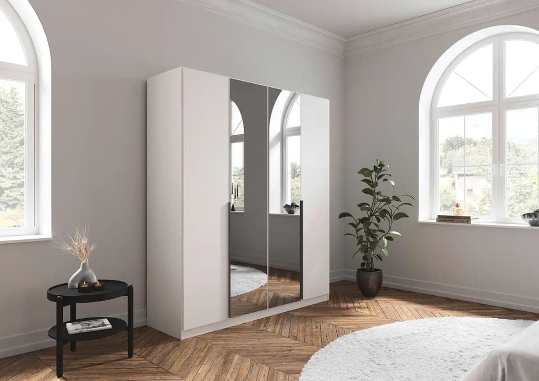 Drehtürenschrank Alabama | Weiß