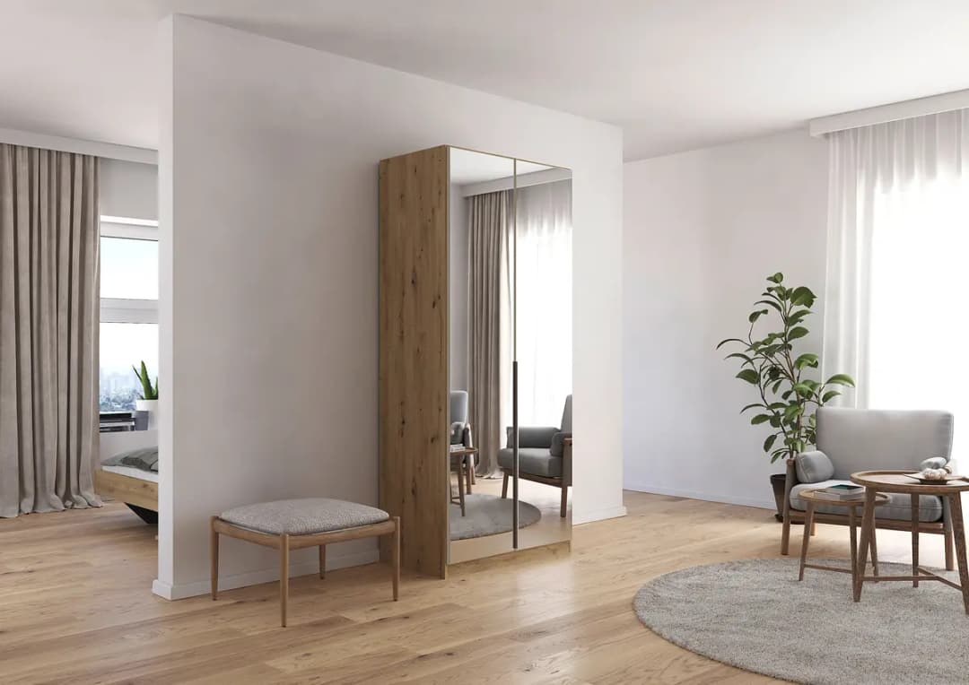 rauch Orange Drehtürenschrank Alabama 91 x 229cm | Holztöne