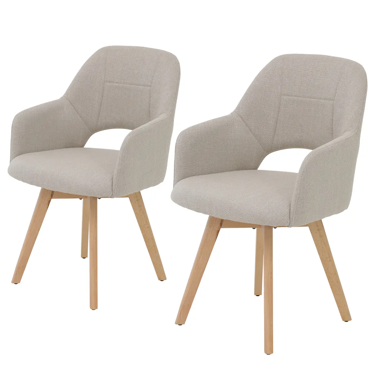 Drehbarer Esszimmerstuhl Stade 2er-Set | Beige