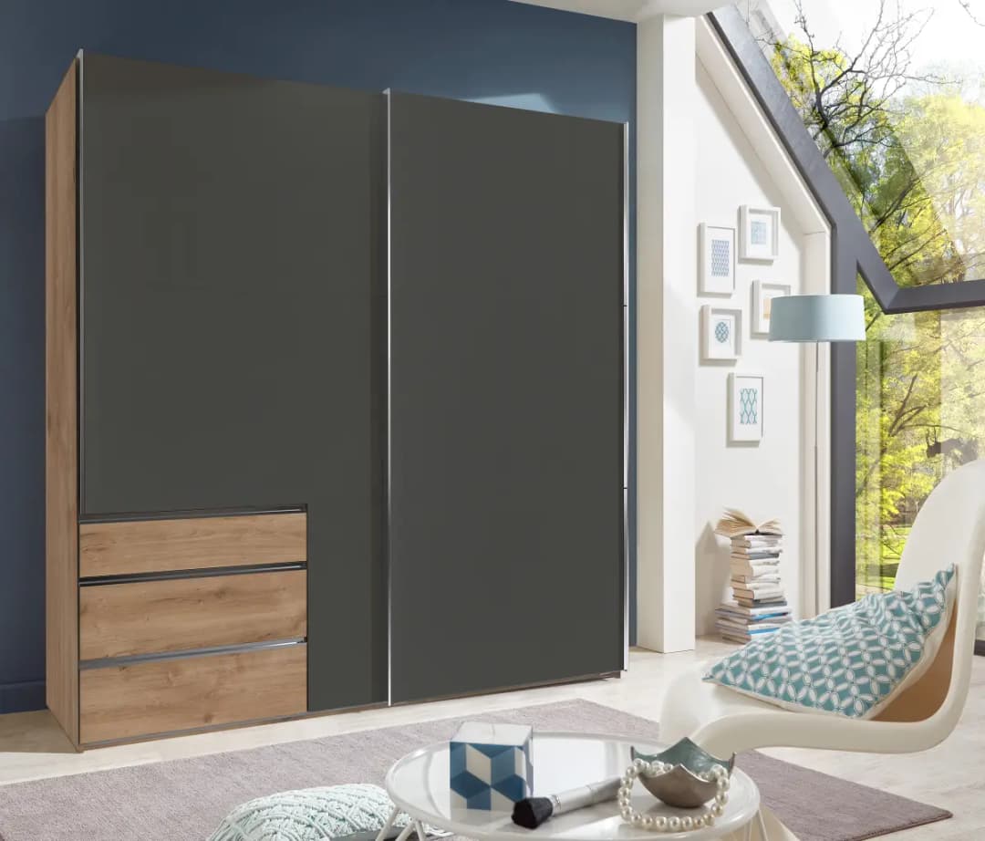 Wimex Schwebetürenschrank Level36 216 cm Typ A 200cm Graphit / | Grau