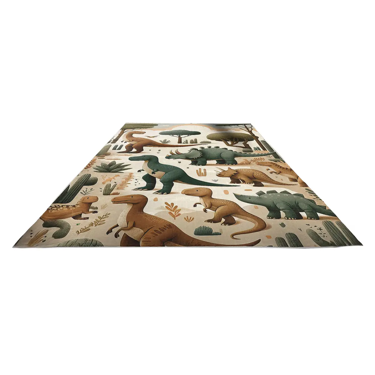 Kurzflorteppich Dinosaurier Multicolor 122 x 170cm Polyester
