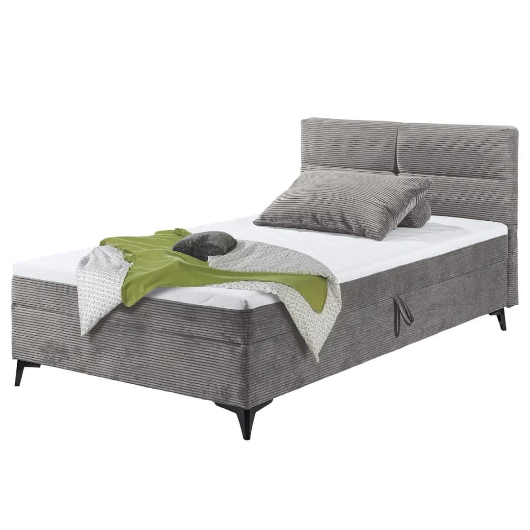 loftscape Boxbett Joselino 120 x 200cm Cordstoff Zuri Grau | Grau