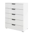 rauch Orange Kommode Aditio mit 5 Schubladen 80cm Weiß/Glas Weiß/Weiß